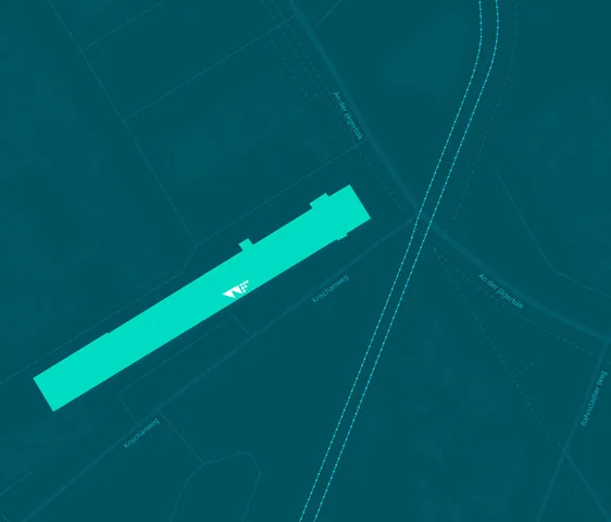 Karte: Weg zur Windflüchter-Werkstatt, An der Jägerbäk 1, Eingang Krischanweg, Rostock
