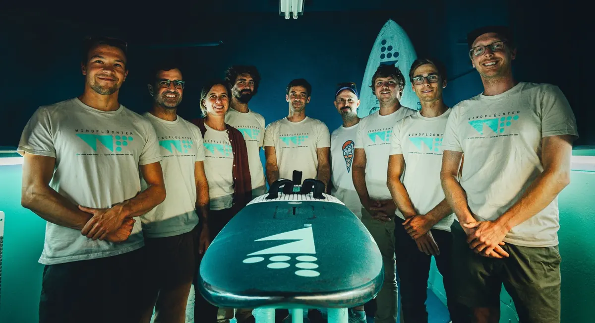Das Windflüchter-Team in der Werkstatt